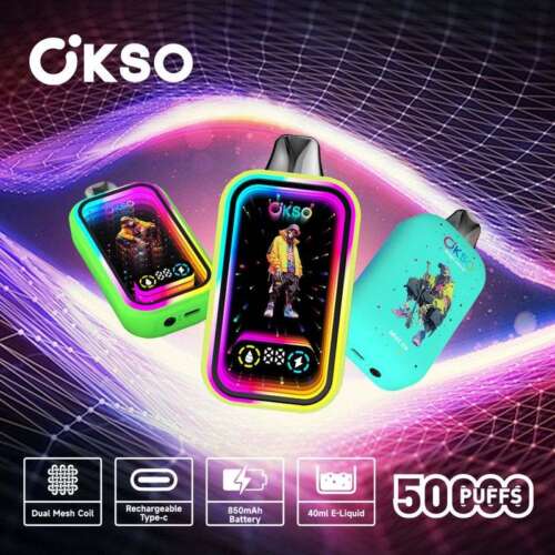 OKSO Magic Mirror 50K 50000 Puffs LED Screen Display Mirror Effect Disposable Vape