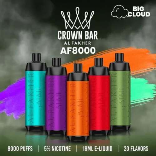 AL FAKHER CROWN BAR 12000 Puffs Top UK Brand DTL Hookah Disposable Vape
