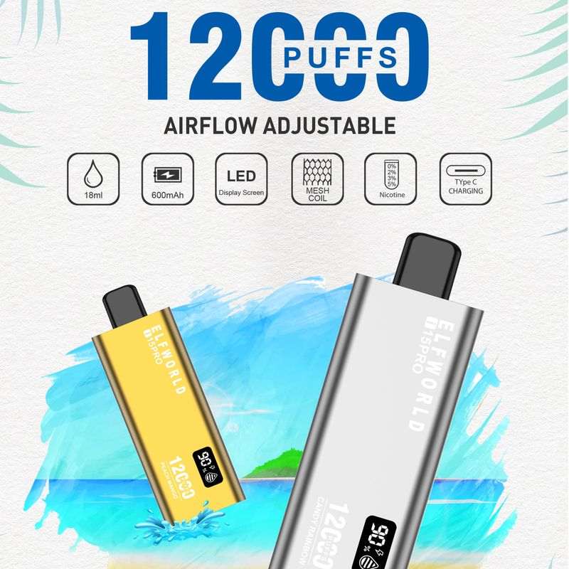 Elfwold i15 PRO 12000 Puffs Display Screen Adjustable airflow Disposable Vape 9 Elfwold i15 PRO 12000 Puffs Display Screen Adjustable airflow Disposable Vape - Image 9