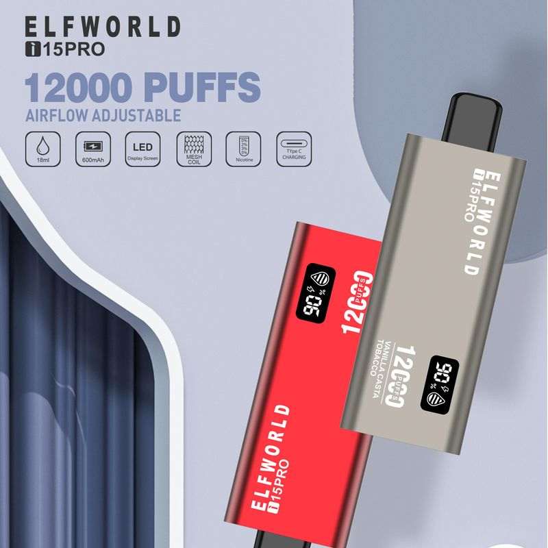 Elfwold i15 PRO 12000 Puffs Display Screen Adjustable airflow Disposable Vape 12 Elfwold i15 PRO 12000 Puffs Display Screen Adjustable airflow Disposable Vape - Image 12