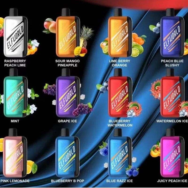 Elfworld MX 25000 25K Puffs 3D Screen Display 25ml E-liquid Capacity Adjustable Ariflow 0% 2% 3% 5% Nicotine Disposable Vape 11 Elfworld mx 25000 Puffs 3D Screen Display Disposable Vape