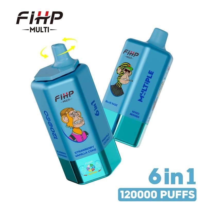 FIHP Multi 6-in-1 Flavors 120K Puffs 6 Distinct Flavors LED Screen Display Dual Mesh Coils Disposable Vape 4 FIHP Multi 6-in-1 Flavors 120K Puffs 6 Distinct Flavors LED Screen Display Dual Mesh Coils Disposable Vape - 画像 (4)