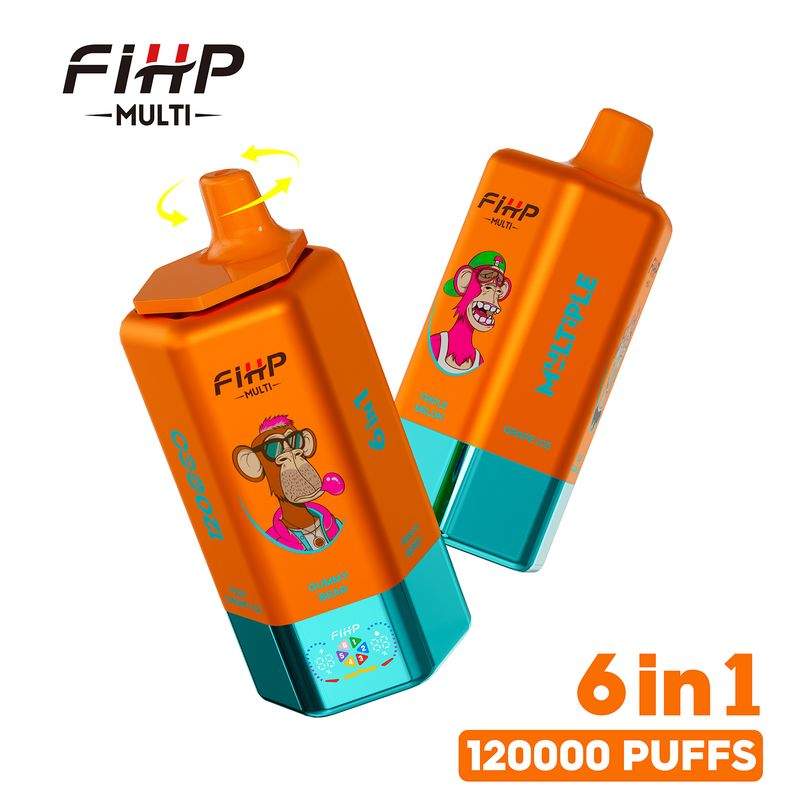 FIHP Multi 6-in-1 Flavors 120K Puffs 6 Distinct Flavors LED Screen Display Dual Mesh Coils Disposable Vape 5 FIHP Multi 6-in-1 Flavors 120K Puffs 6 Distinct Flavors LED Screen Display Dual Mesh Coils Disposable Vape - 画像 (5)