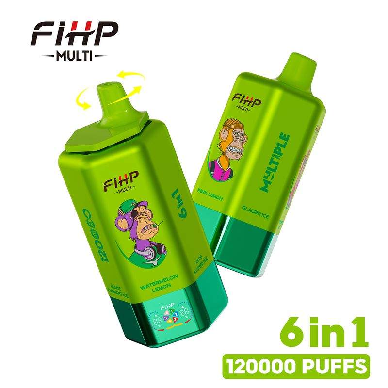 FIHP Multi 6-in-1 Flavors 120K Puffs 6 Distinct Flavors LED Screen Display Dual Mesh Coils Disposable Vape 7 FIHP Multi 6-in-1 Flavors 120K Puffs 6 Distinct Flavors LED Screen Display Dual Mesh Coils Disposable Vape - 画像 (7)