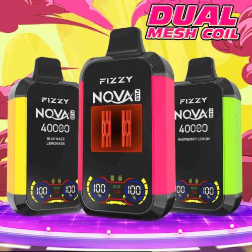 FIZZY Nova Plus 40000 Puffs Adjustable airflow LCD screen 40ml mesh coil Disposable Vape