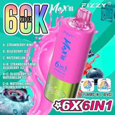 FIZZY Max III 60000 Puffs 6-in-1 flavors LED Screen Rotational Mouthpiece Triple Mesh Coil Disposable Vape 7 FIZZY Max III 60000 Puffs 6-in-1 flavors LED Screen Rotational Mouthpiece Triple Mesh Coil Disposable Vape - Image 7