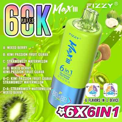 FIZZY Max III 60000 Puffs 6-in-1 flavors LED Screen Rotational Mouthpiece Triple Mesh Coil Disposable Vape 9 FIZZY Max III 60000 Puffs 6-in-1 flavors LED Screen Rotational Mouthpiece Triple Mesh Coil Disposable Vape - Image 9