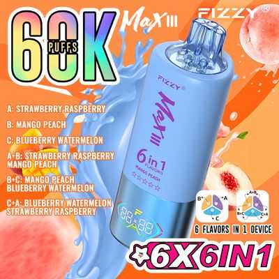 FIZZY Max III 60000 Puffs 6-in-1 flavors LED Screen Rotational Mouthpiece Triple Mesh Coil Disposable Vape 11 FIZZY Max III 60000 Puffs 6-in-1 flavors LED Screen Rotational Mouthpiece Triple Mesh Coil Disposable Vape - Image 11