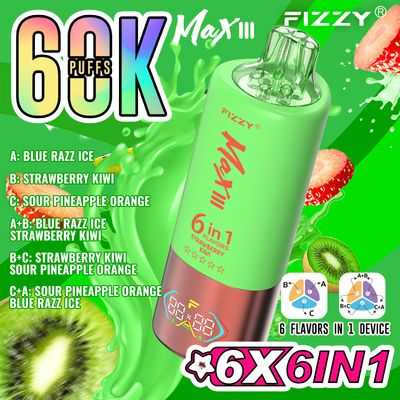 FIZZY Max III 60000 Puffs 6-in-1 flavors LED Screen Rotational Mouthpiece Triple Mesh Coil Disposable Vape 3 FIZZY Max III 60000 Puffs 6-in-1 flavors LED Screen Rotational Mouthpiece Triple Mesh Coil Disposable Vape - Image 3