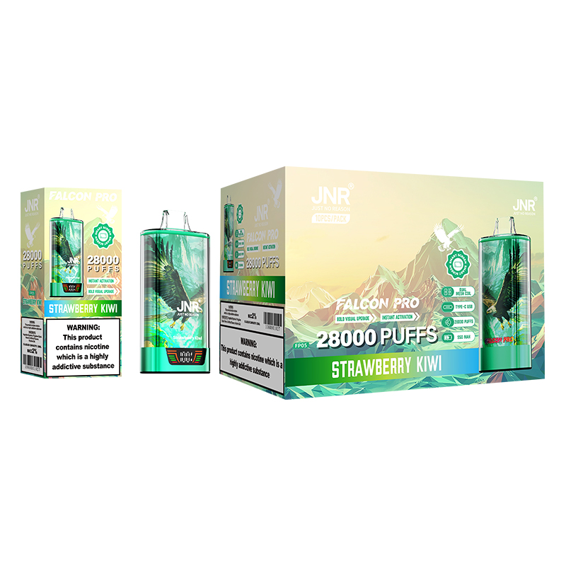 JNR Falcon Pro 28000 28K Puffs Epic #1 France Crystal LED Screen Advanced Mesh Coil Disposable Vape 10 JNR Falcon Pro 28000 Puffs LED Screen Advanced Mesh Coil Disposable Vape Strawberry Kiwi