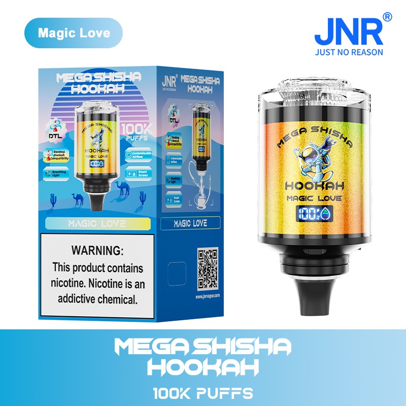 JNR Mega Shisha Hookah 100000 Puffs Outstanding DTL LED Screen Adjustable Airflow Hookah Style Disposable Vape 11 JNR Mega Shisha Hoohah 100000 Puffs DTL Hookah Style Disposable Vape Magic-Love