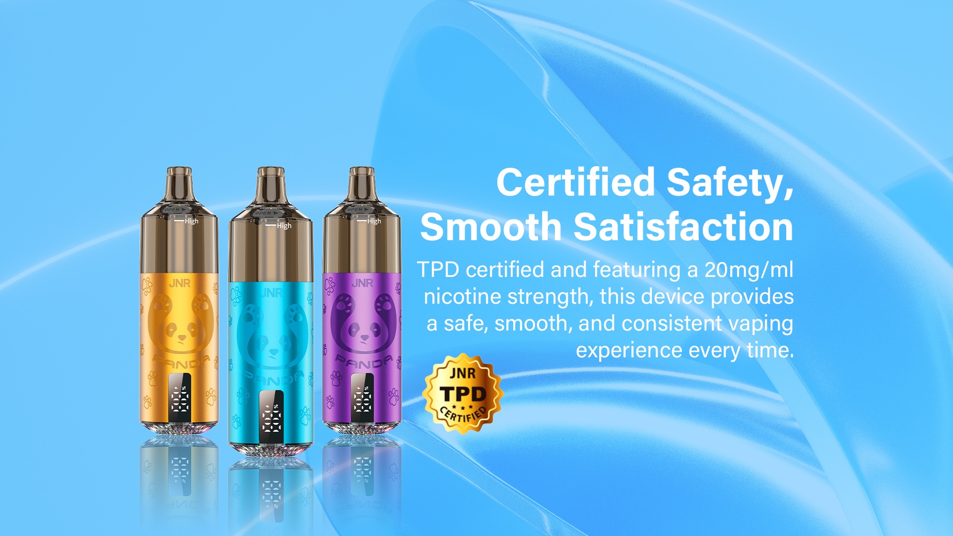 JNR Panda 25.5K 25500 Puffs Dynamic LED Screen RGB Light 2X10ml Refillable E-liquid Disposable Vape Kit 14 JNR Panda 25000 Puffs LED Screen Refillable Disposable Vape Kit popular France