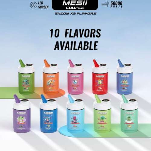 Mesii Couple 50000 Puffs 3-in-1 Flavors LCD Screen Dual mesh coil 20ml liquid Disposable Vape