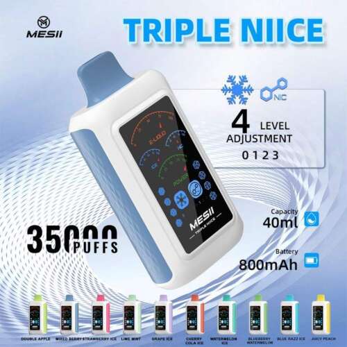 Mesii Triple NIICE 35000 Puffs Adjustable Ice Level Adjustable Nicotine Level LCD Screen Adjustable airflow Disposable Vape