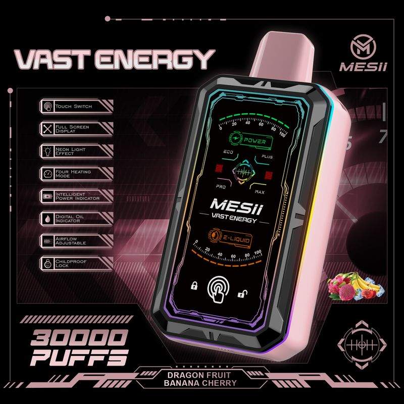 Mesii Vast Engergy 30000 Puffs Touch Switch LCD Screen 4 heating mode Adjustable airflow Fingerprint lock Disposable Vape 15 Mesii Vast Engergy 30000 Puffs Touch Switch LCD Screen 4 heating mode Adjustable airflow Fingerprint lock Disposable Vape - Image 15