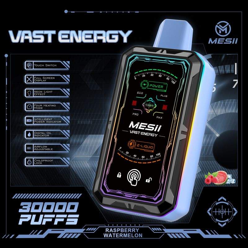 Mesii Vast Engergy 30000 Puffs Touch Switch LCD Screen 4 heating mode Adjustable airflow Fingerprint lock Disposable Vape 2 Mesii Vast Engergy 30000 Puffs Touch Switch LCD Screen 4 heating mode Adjustable airflow Fingerprint lock Disposable Vape - Image 2