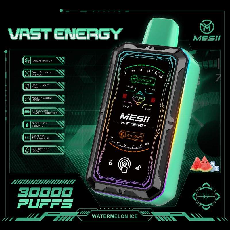 Mesii Vast Engergy 30000 Puffs Touch Switch LCD Screen 4 heating mode Adjustable airflow Fingerprint lock Disposable Vape 3 Mesii Vast Engergy 30000 Puffs Touch Switch LCD Screen 4 heating mode Adjustable airflow Fingerprint lock Disposable Vape - Image 3