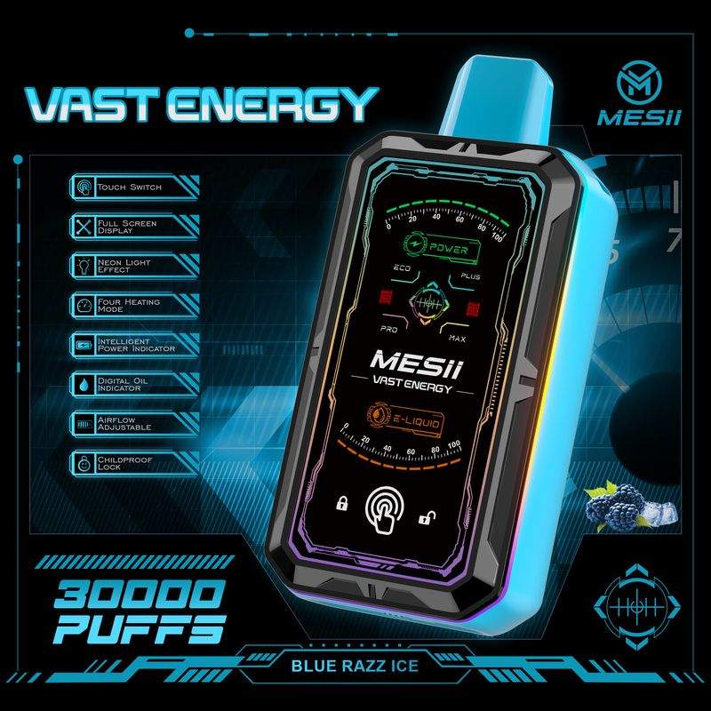 Mesii Vast Engergy 30000 Puffs Touch Switch LCD Screen 4 heating mode Adjustable airflow Fingerprint lock Disposable Vape 9 Mesii Vast Engergy 30000 Puffs Touch Switch LCD Screen 4 heating mode Adjustable airflow Fingerprint lock Disposable Vape - Image 9