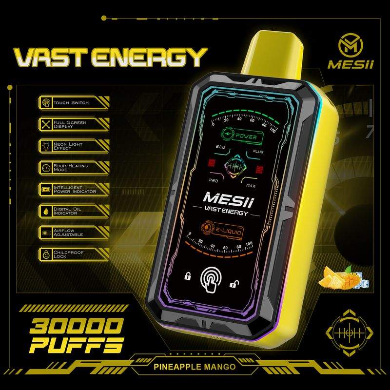 Mesii Vast Engergy 30000 Puffs Touch Switch LCD Screen 4 heating mode Adjustable airflow Fingerprint lock Disposable Vape 12 Mesii Vast Engergy 30000 Puffs Touch Switch LCD Screen 4 heating mode Adjustable airflow Fingerprint lock Disposable Vape - Image 12