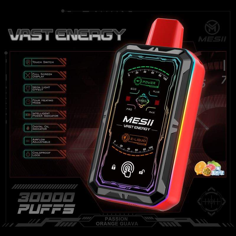 Mesii Vast Engergy 30000 Puffs Touch Switch LCD Screen 4 heating mode Adjustable airflow Fingerprint lock Disposable Vape 14 Mesii Vast Engergy 30000 Puffs Touch Switch LCD Screen 4 heating mode Adjustable airflow Fingerprint lock Disposable Vape - Image 14