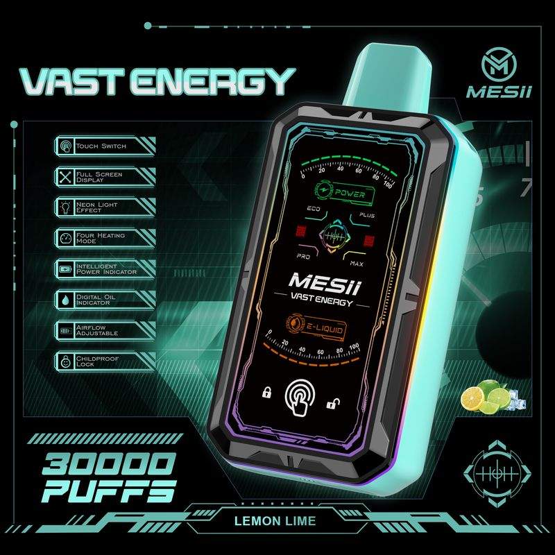 Mesii Vast Engergy 30000 Puffs Touch Switch LCD Screen 4 heating mode Adjustable airflow Fingerprint lock Disposable Vape 13 Mesii Vast Engergy 30000 Puffs Touch Switch LCD Screen 4 heating mode Adjustable airflow Fingerprint lock Disposable Vape - Image 13