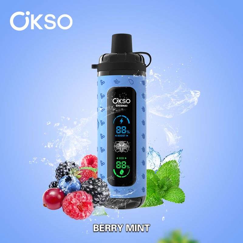 OKSO Shisha Max 40000 40K Puffs Adjustable Airflow Hookah Style LED Screen Childproof Lock Disposable Vape 2 OKSO Shisha Max 40000 40K Puffs Adjustable Airflow Hookah Style LED Screen Childproof Lock Disposable Vape - Image 2