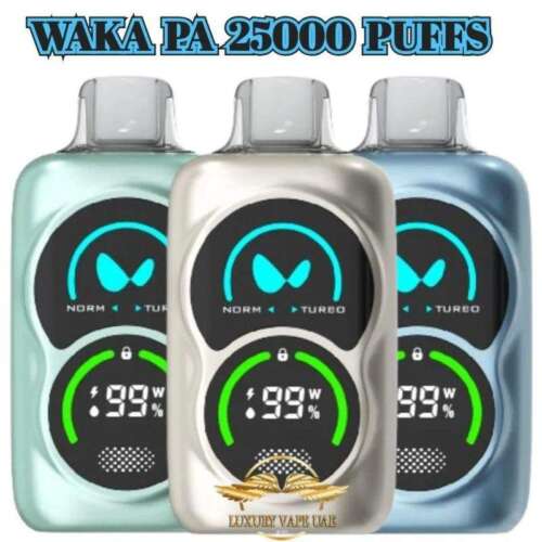 RELX WAKA SOPRO 25K 25000 Puffs Dual Screen DUALMESH Atomizer 25W Boost Power 800mAh Rechargeable Battery Disposable Vape