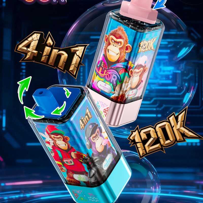 UOR 4-in-1 Flavors 120K Puffs 4 Distinct Flavors LED Screen 2%5% Nicotine Disposable Vape 2 UOR 4-in-1 Flavors 120K Puffs 4 Distinct Flavors LED Screen 2%5% Nicotine Disposable Vape - 画像 (2)