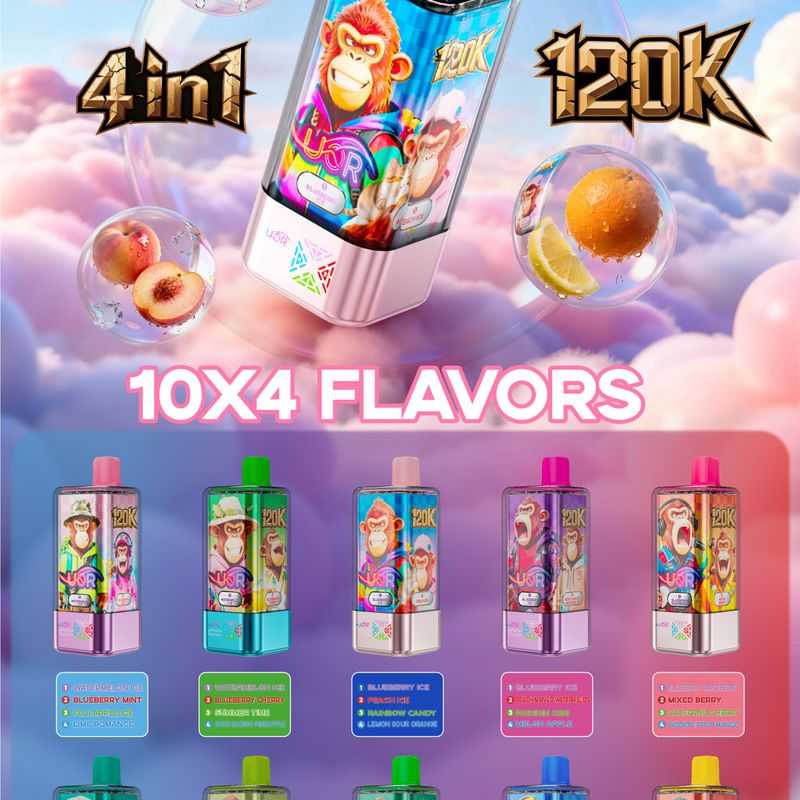 UOR 4-in-1 Flavors 120K Puffs 4 Distinct Flavors LED Screen 2%5% Nicotine Disposable Vape 9 UOR 4-in-1 Flavors 120K Puffs 4 Distinct Flavors LED Screen 2%5% Nicotine Disposable Vape - 画像 (9)