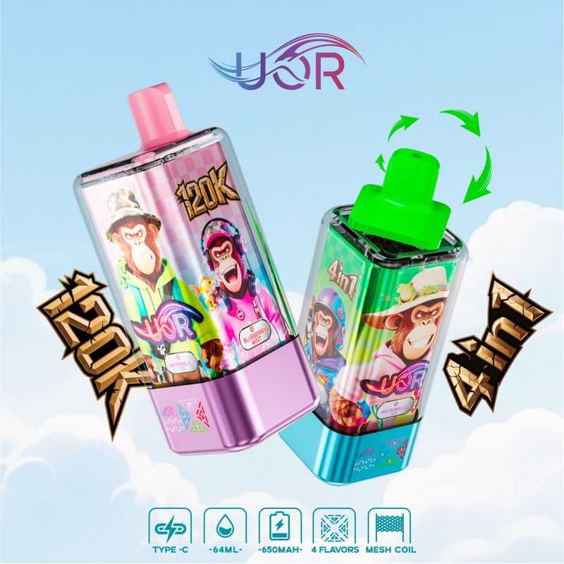 UOR 4-in-1 Flavors 120K Puffs 4 Distinct Flavors LED Screen 2%5% Nicotine Disposable Vape 1 UOR 4-in-1 Flavors 120K Puffs 4 Distinct Flavors LED Screen 2%5% Nicotine Disposable Vape