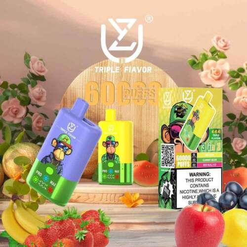 UZY Triple Flavor 60000 Puffs 3-in-1 flavors Smart LED Display Disposable vape