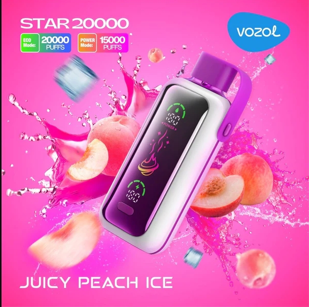 Vozol STAR 20000 Puffs LED Screen Display 5% Nicotine Anti-Dust Cap Disposable Vape 6 Vozol STAR 20000 Puffs LED Screen Adjustable Airflow Disposable Vape Juicy Peach Ice