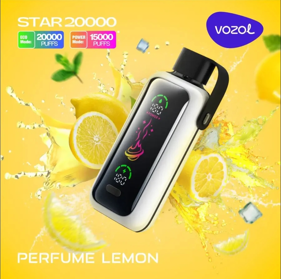 Vozol STAR 20000 Puffs LED Screen Display 5% Nicotine Anti-Dust Cap Disposable Vape 8 Vozol STAR 20000 Puffs LED Screen Adjustable Airflow Disposable Vape Perfume Lemon