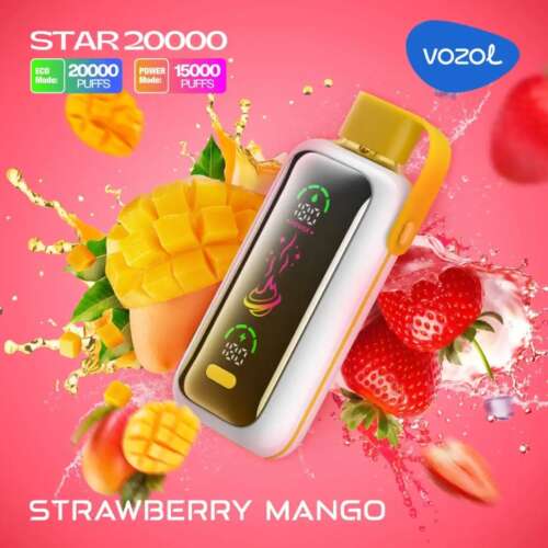 Vozol STAR 20000 Puffs LED Screen Adjustable Airflow Disposable Vape Strawberry Mango