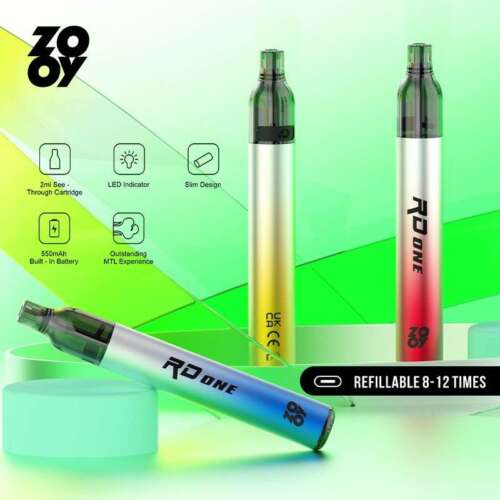ZOOY RD ONE Refillable Vape Kit with 2 Bottles of 10ml E-liquid Disposable Vape
