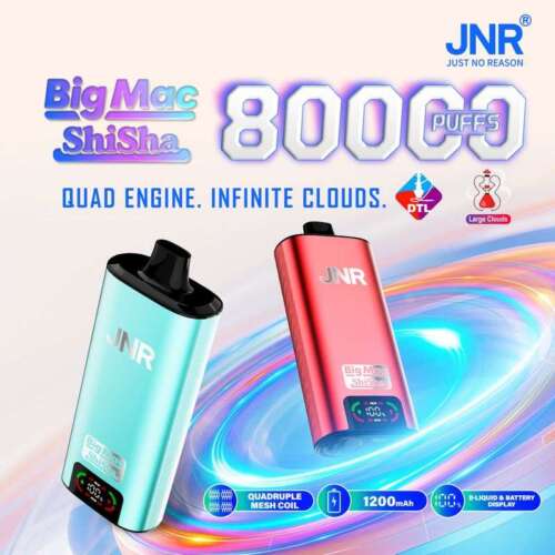 JNR Big Mac Shisha 80000 Puffs Disposable Vape